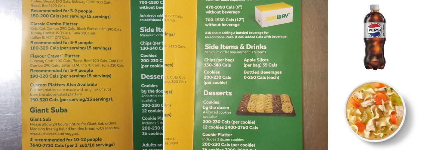 Subway Menu
