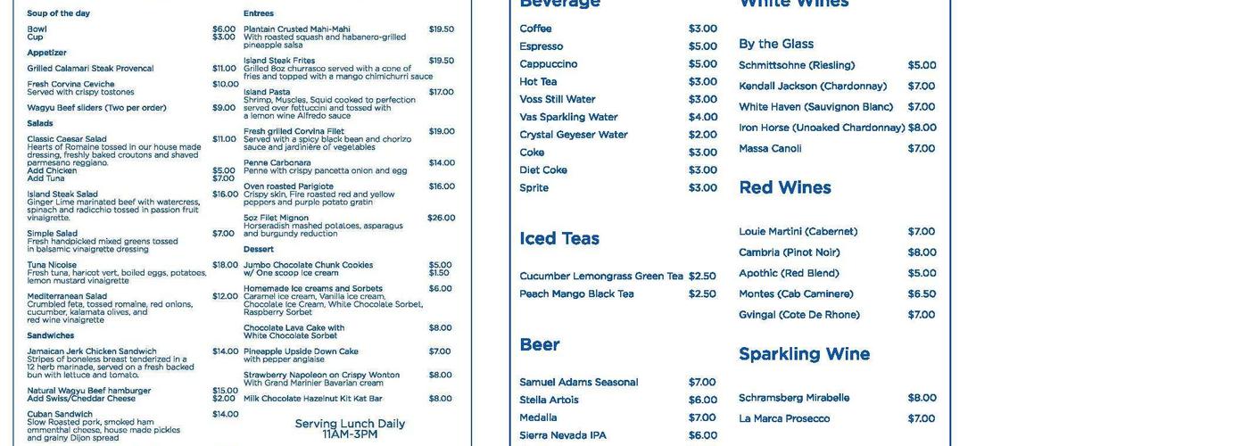 DCOTA CAY Café Menu