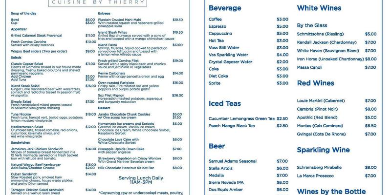 DCOTA CAY Café Menu