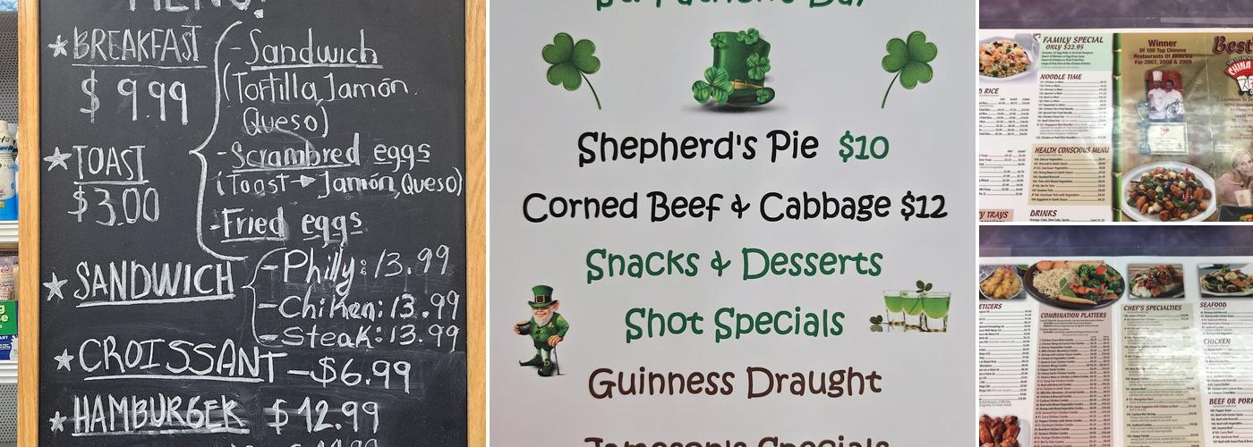 Cafe & Grill Menu