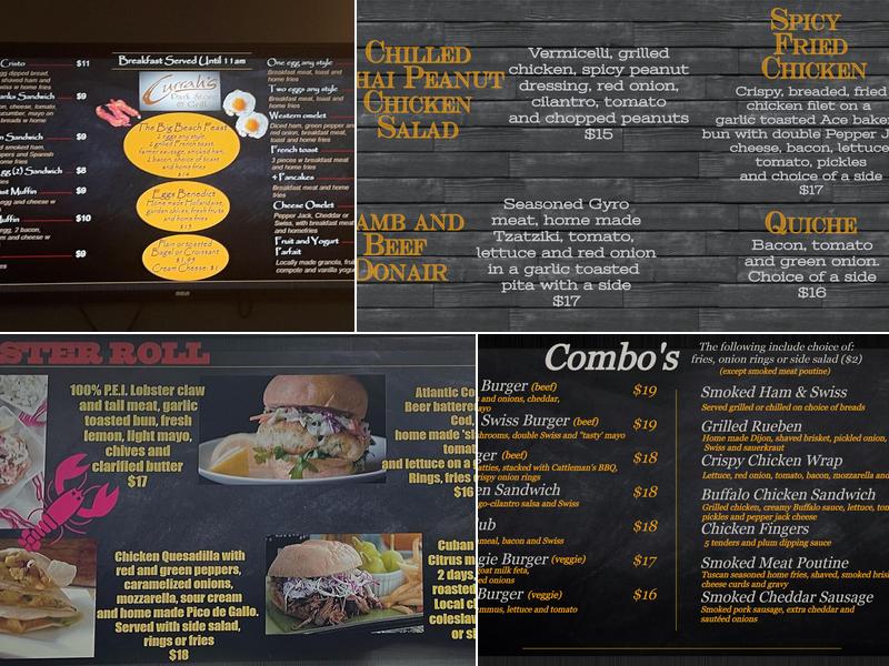Currah's Park Store and Grill Menu