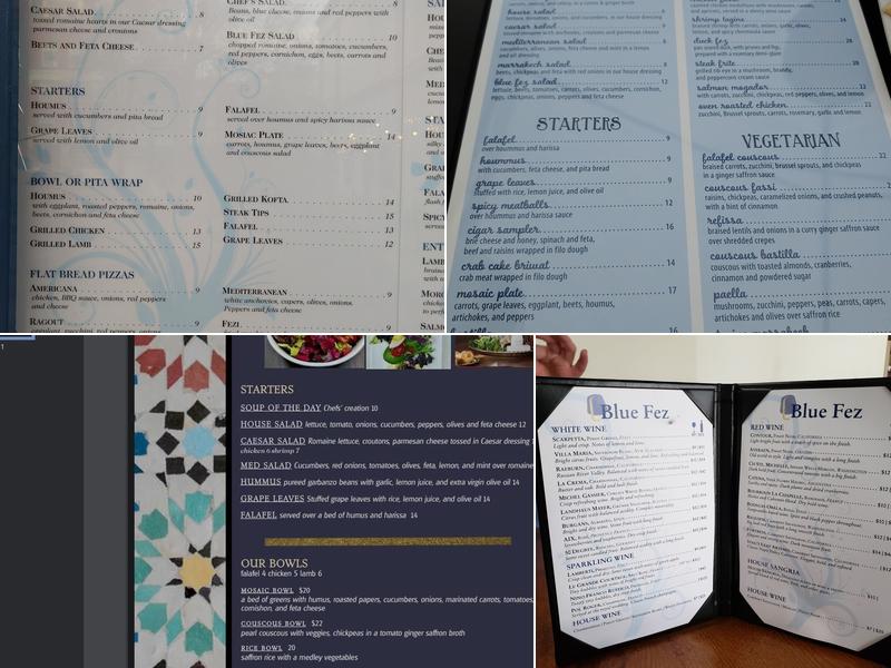 Blue Fez Menu