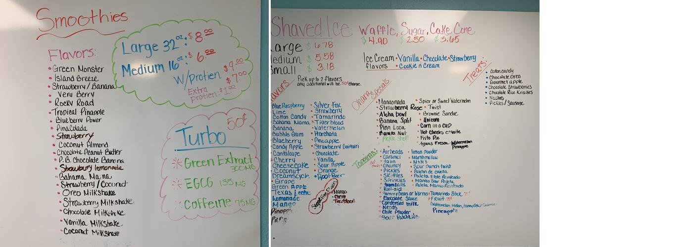 Ohana Hawaiian Shaved Ice, Inc Menu