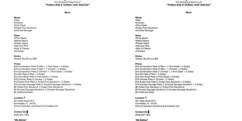 Alicia’s Catering Menu