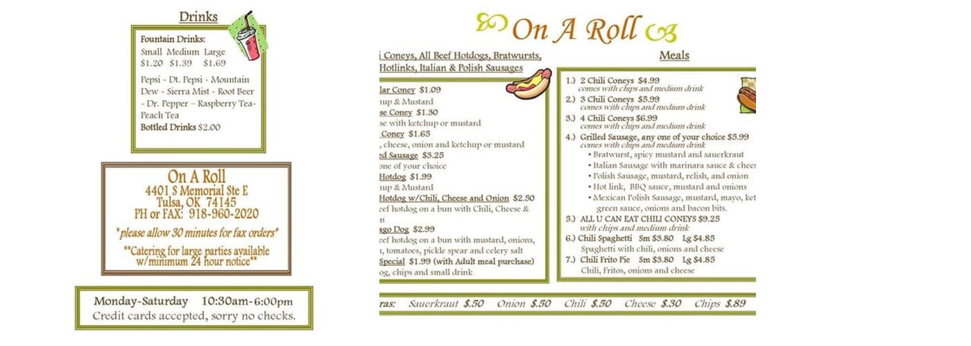 On a Roll Menu
