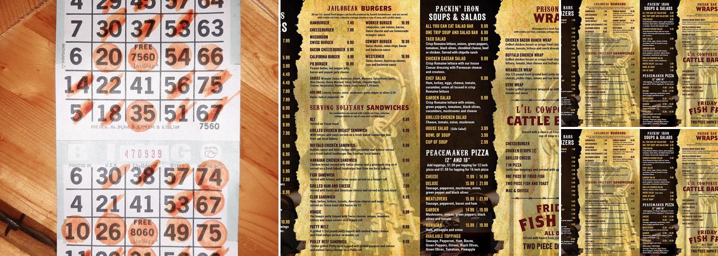 Cell Block Bar & Grill Menu