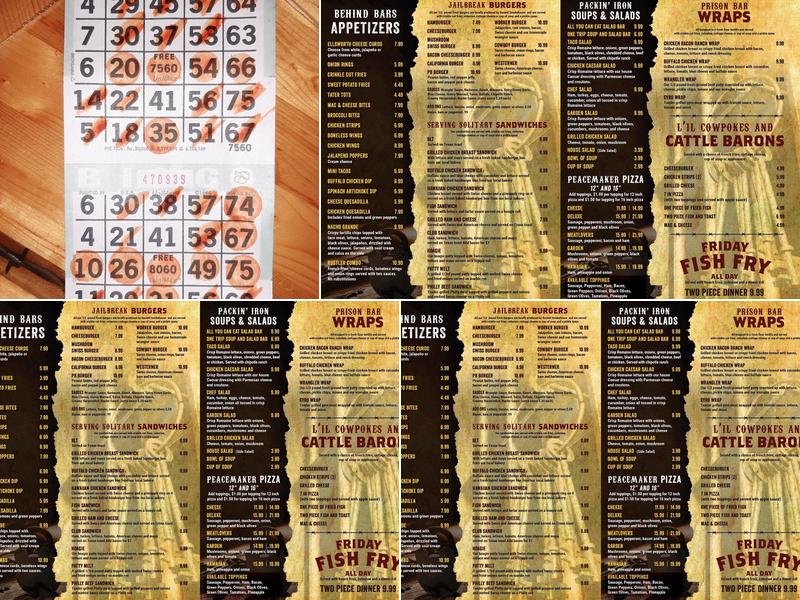 Cell Block Bar & Grill Menu