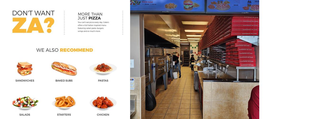Gabriel Pizza Menu