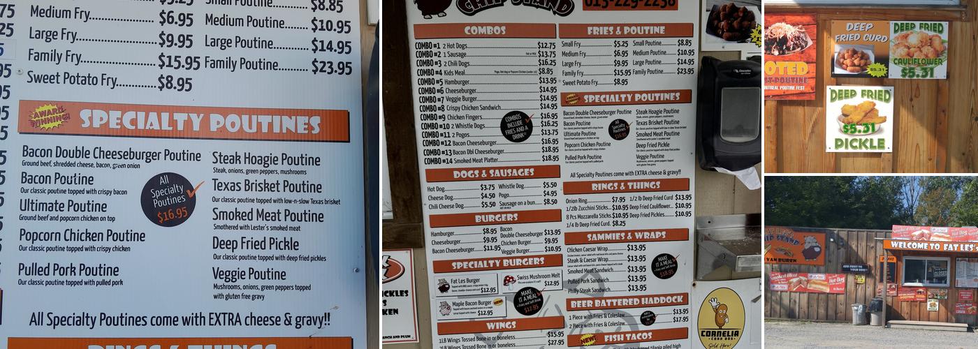 Fat Les's Chip Stand Menu