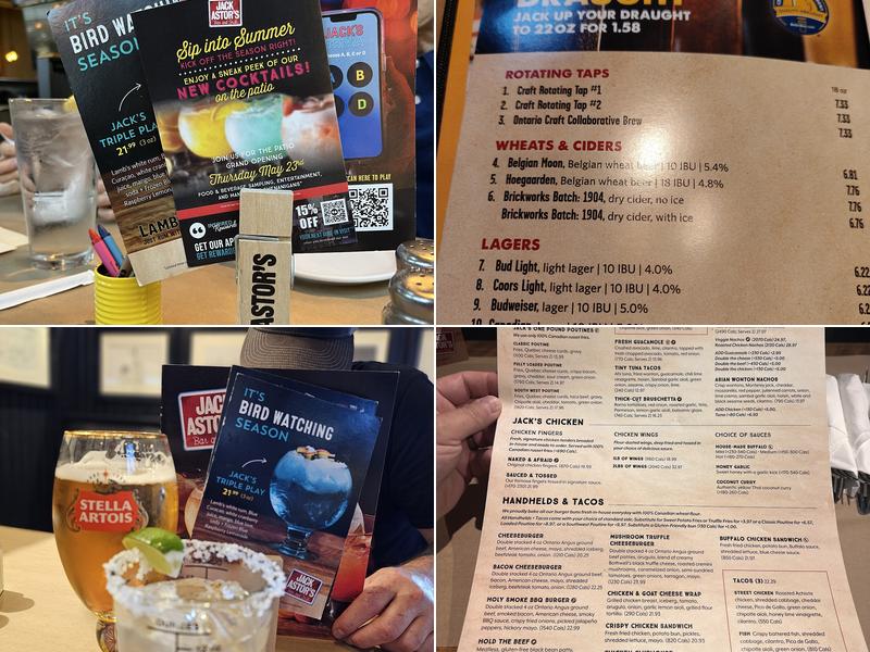 Jack Astor's Bar & Grill St Catharines Menu