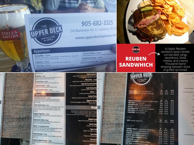 The Upper Deck TapHouse + Grill Menu