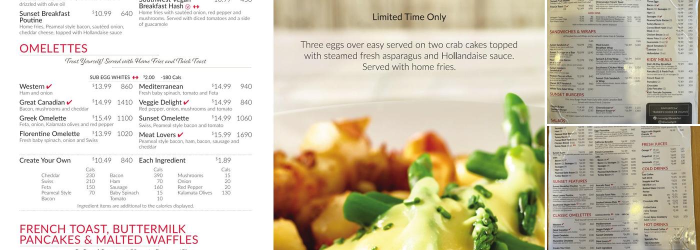 Sunset Grill Menu