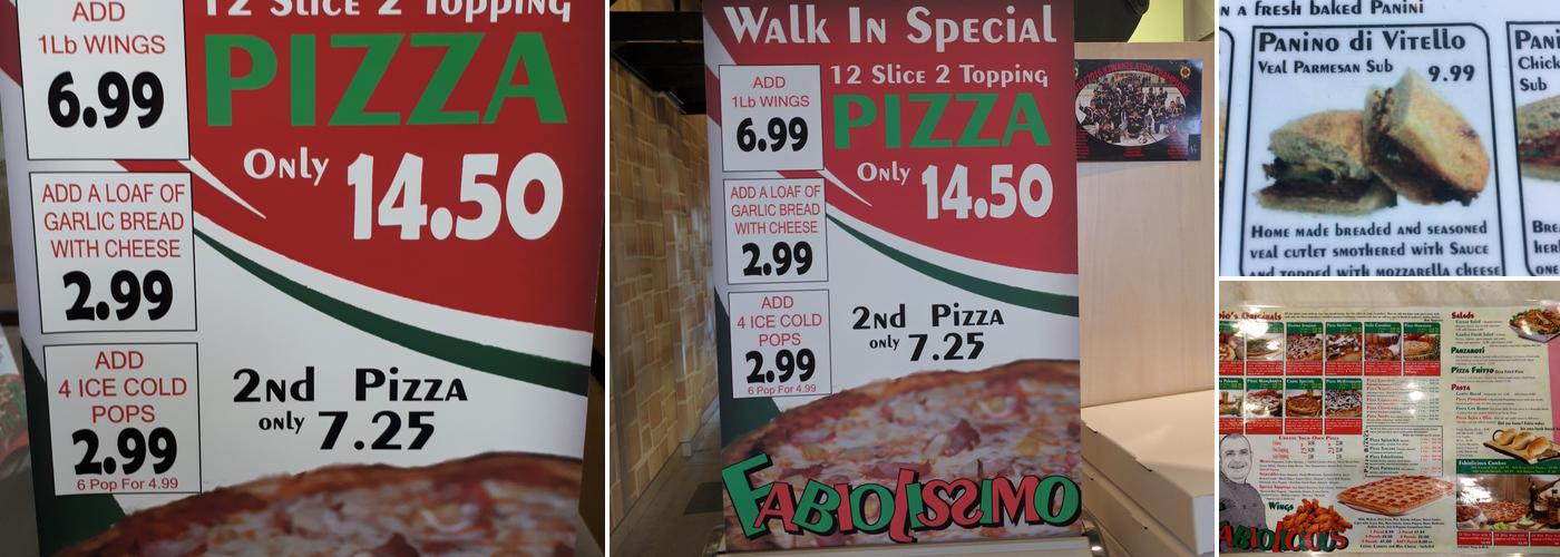 Fabio's Pizza Menu