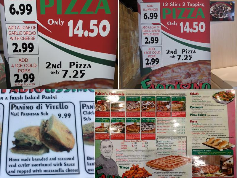 Fabio's Pizza Menu