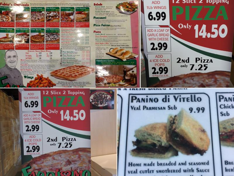 Fabio's Pizza Menu