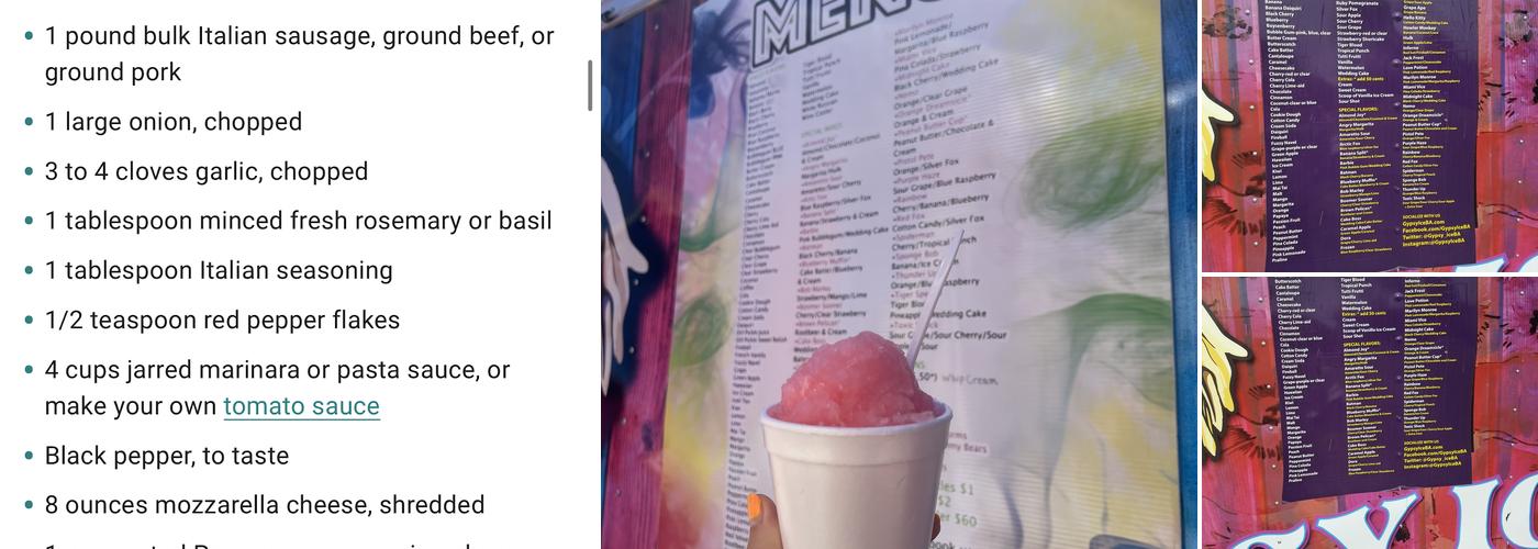 Gypsy Ice Broken Arrow Menu