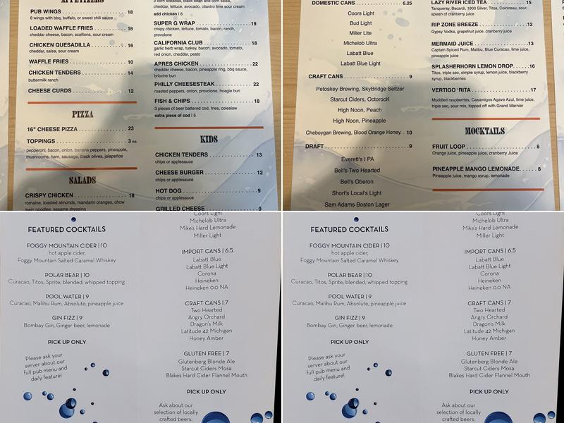 Après Ski Pub Menu