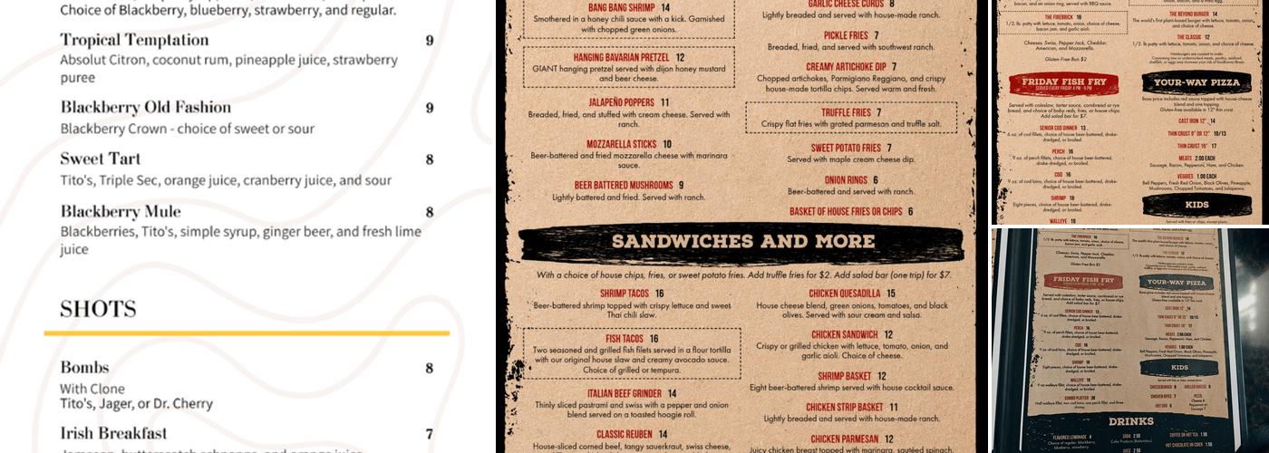 Young's FireBrick Bar & Grill Menu
