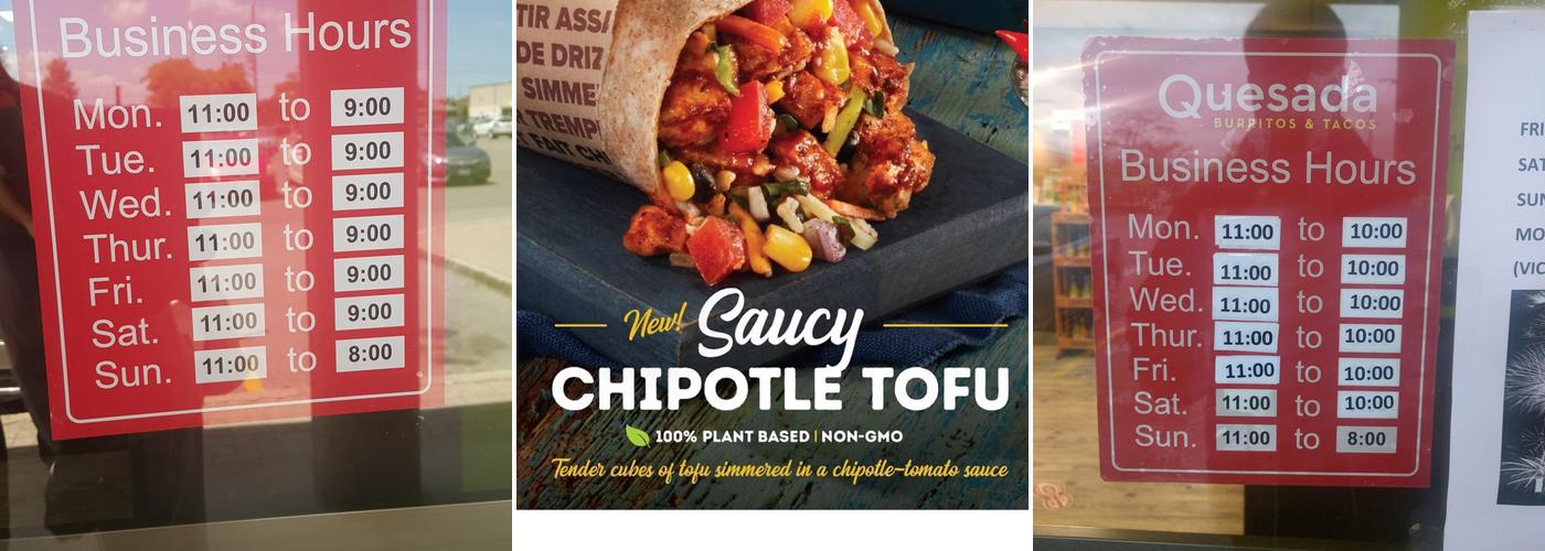 Quesada Burritos & Tacos Menu