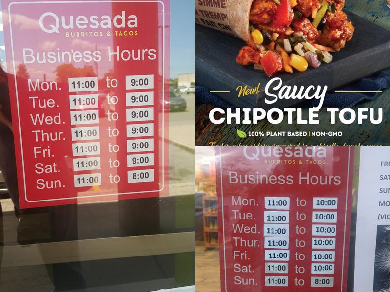 Quesada Burritos & Tacos Menu