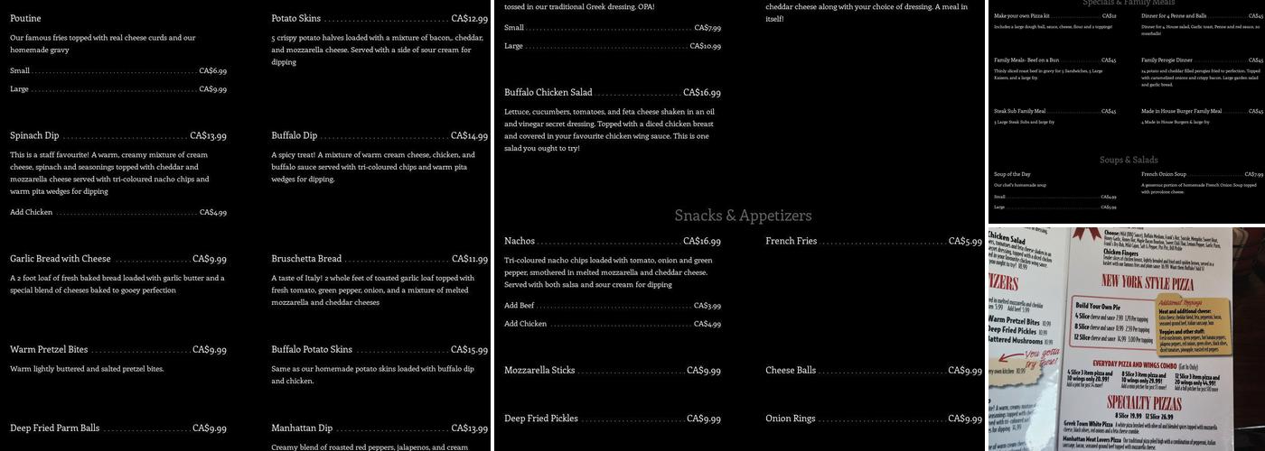 Manhattan Bar & Grill Menu