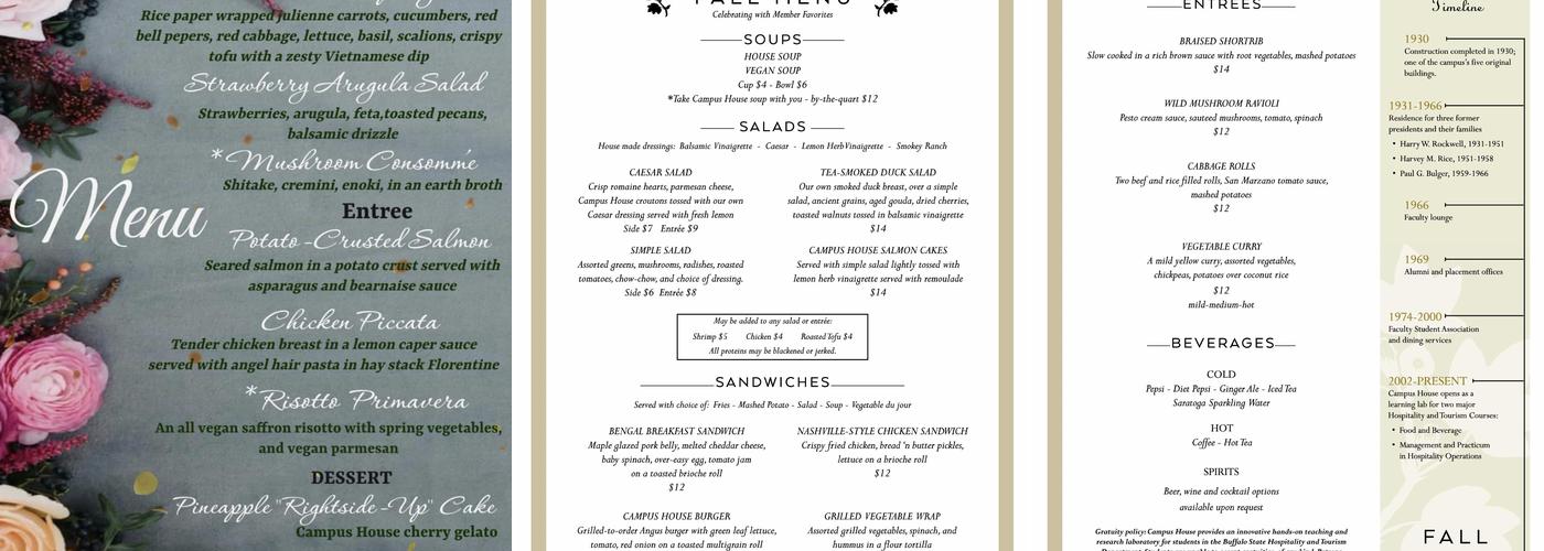Campus House Menu