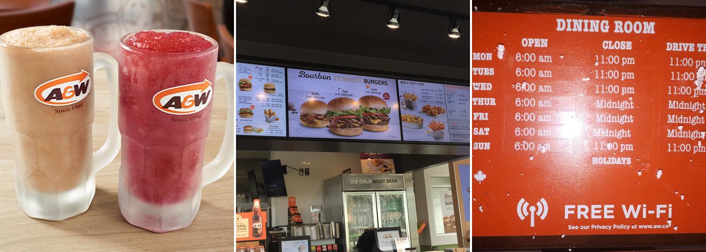 A&W Canada Menu