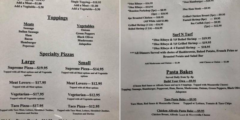 Corner Stop Bar and Grill Menu