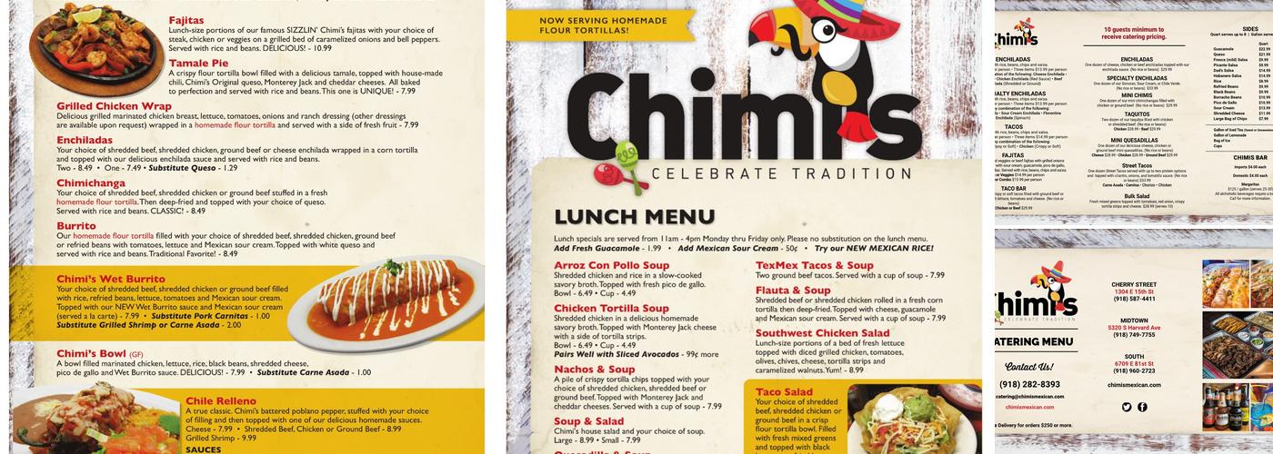 Chimi's Catering Menu