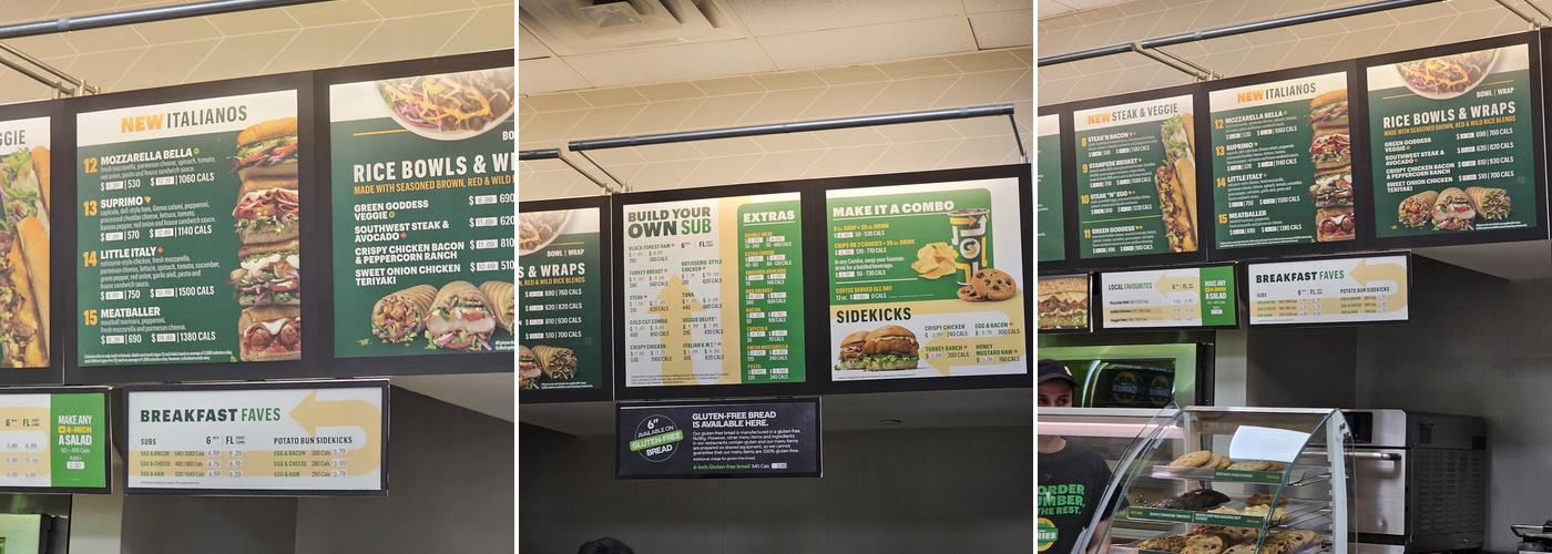 Subway Menu