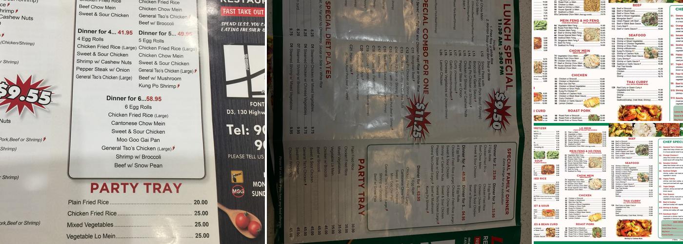Lin’s Restaurant Menu
