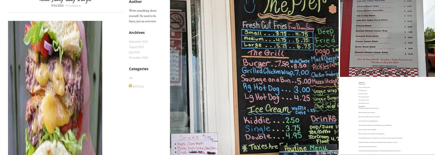 Corner View Cafe Menu