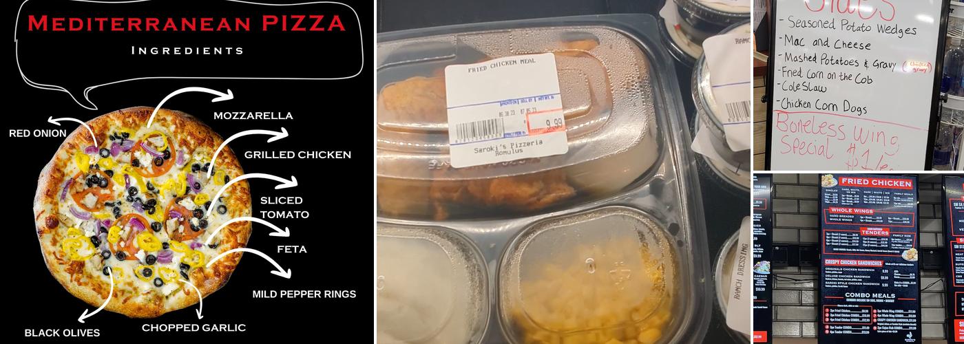 Saroki's Crispy Chicken & Pizza Menu