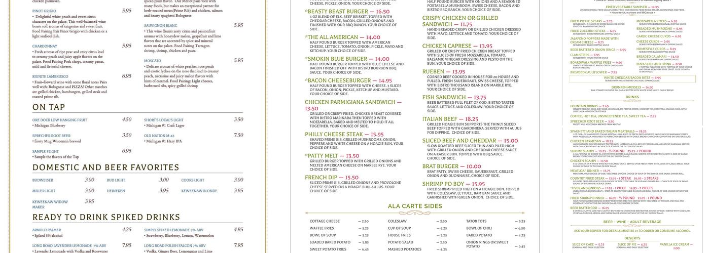 New Leaf Bistro Menu