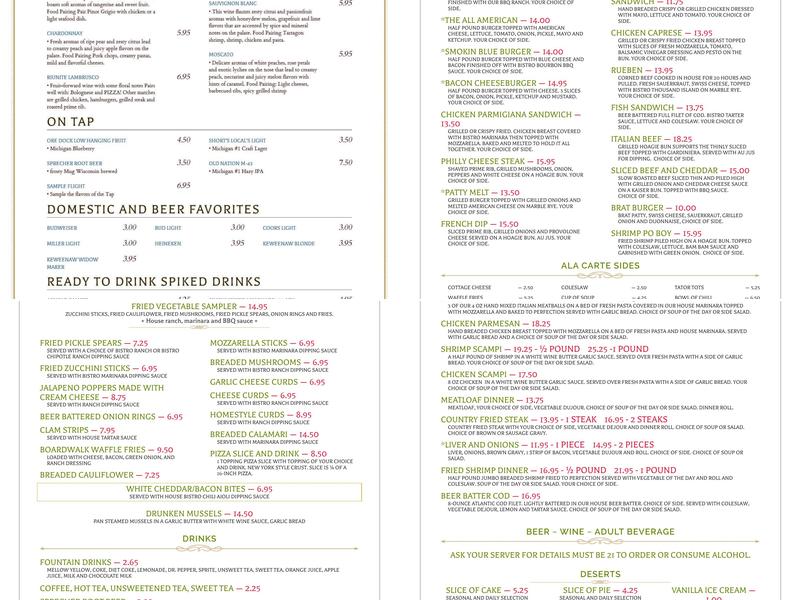 New Leaf Bistro Menu