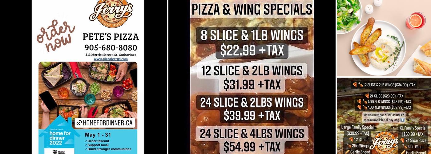 Pizzajerrys/Pete's Pizza Menu