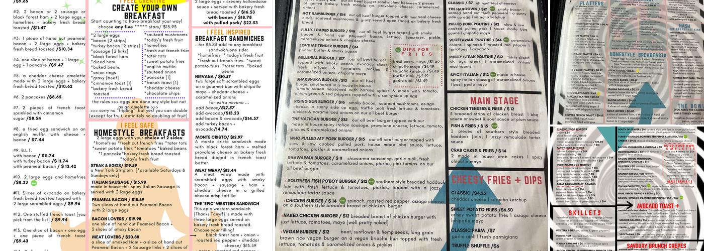Cosmo's Diner Menu