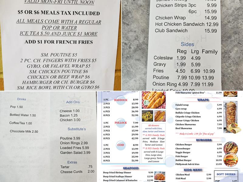 Thorold Fish & Chips Menu