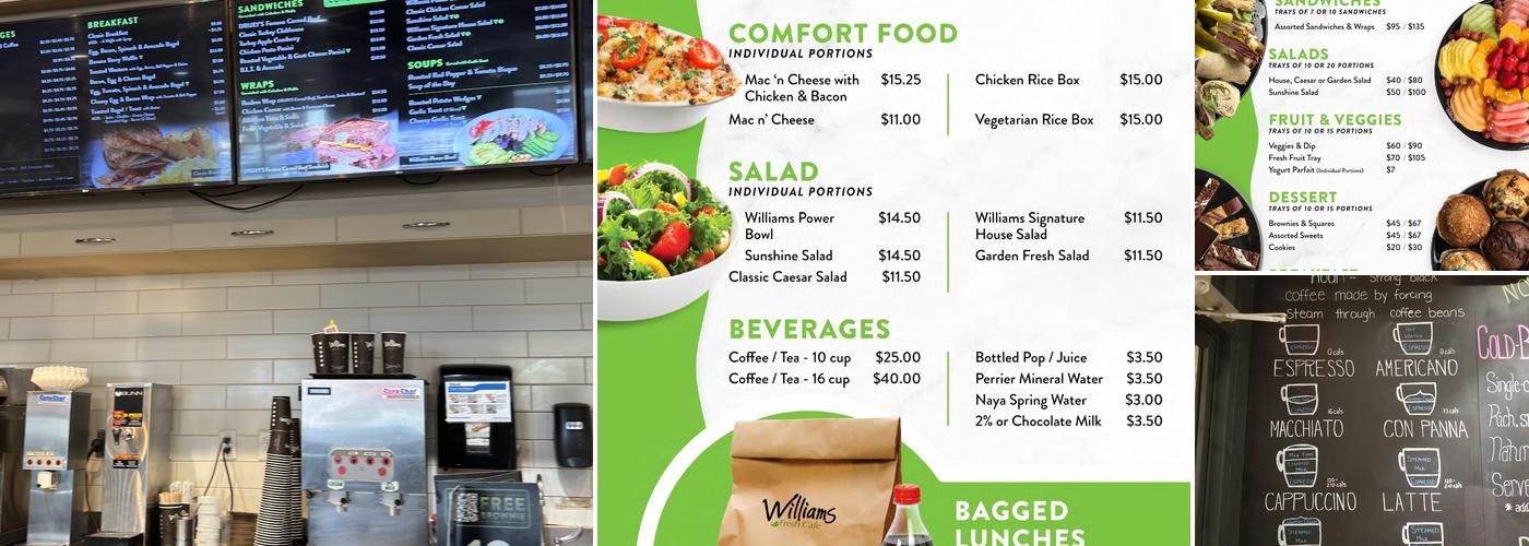 Williams Fresh Cafe Menu