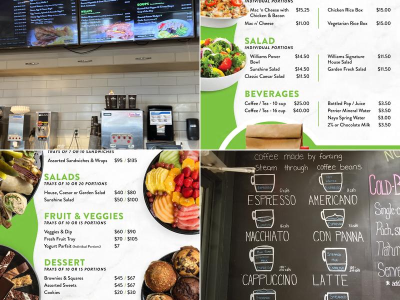 Williams Fresh Cafe Menu