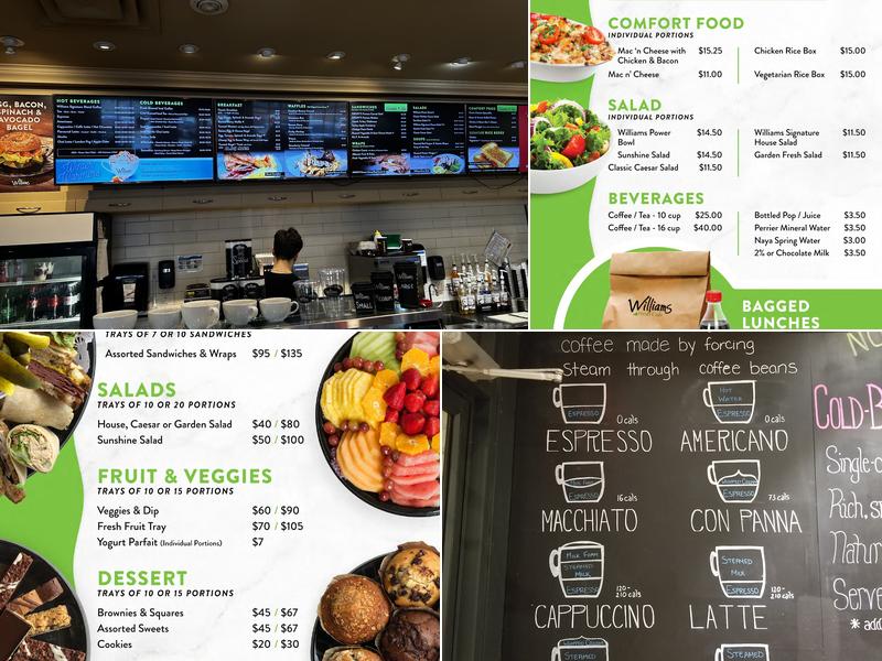 Williams Fresh Cafe Menu