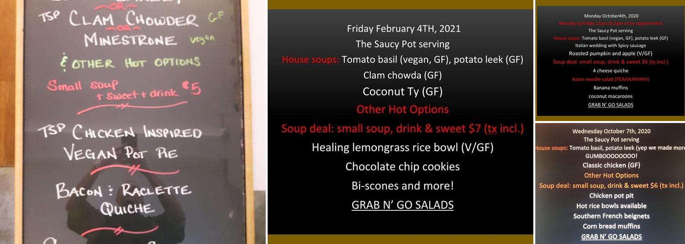 The Saucy Pot Menu