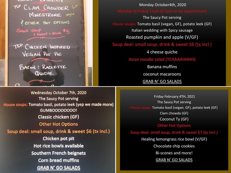 The Saucy Pot Menu