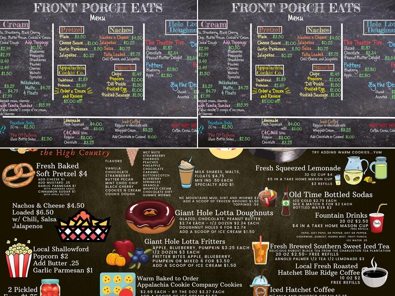 Front Porch Eats Menu