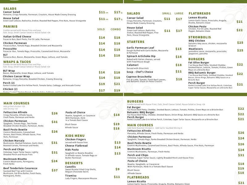 Fat Olive Menu