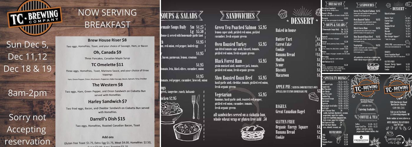TC Brewing Co. Menu