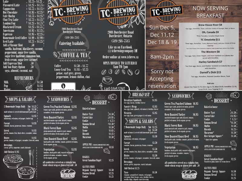 TC Brewing Co. Menu