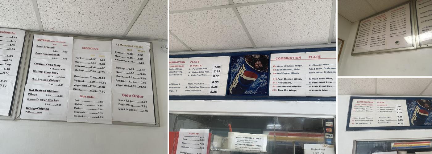 Harold's Chop Suey Menu