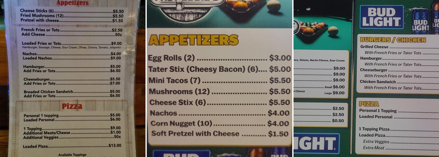 Fast Eddie's Menu