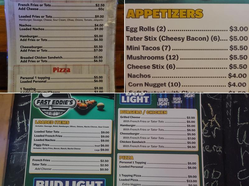 Fast Eddie's Menu